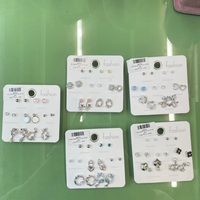  عکس4 پک گوشواره هفت جفتی نقره ای